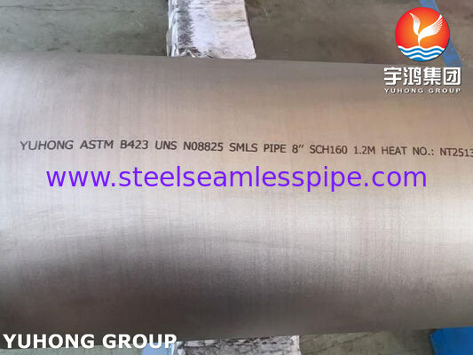 ASTM B423 UNS N08825 Incoloy 825 Nickel Alloy Steel Seamless Tube Μεγάλης Διαμέτρου, Ανθεκτικός σε υψηλές θερμοκρασίες, υψηλής συγκέντρωσης οξέος