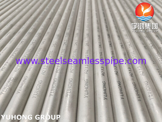 ASME SA213 TP316L Χωρίς έλξη σωλήνας C≤0,035% Όχι PWHT μετά την συγκόλληση Διασφαιρικό ανθεκτικό στη διάβρωση για εναλλάκτη θερμότητας