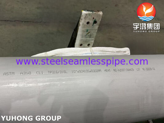 ASTM A358-CL1 TP316/TP316L Ηλεκτρικά συγκολλημένοι σωλήνες από ανοξείδωτο χάλυβα με ισχυρή αντοχή στη διάβρωση
