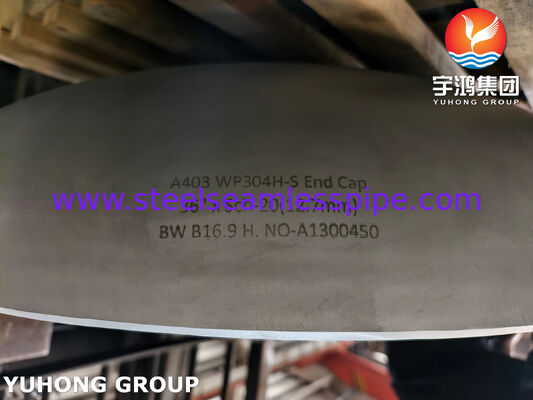 ASME SA403 / ASTM A403 WP304H Τελικό καπάκι ASME B16.9 Εξαρτήματα σωλήνων από ανοξείδωτο χάλυβα
