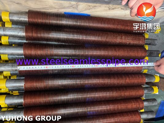 ASTM A106 Gr.B Ενσωματωμένοι σωλήνες με πτερύγια με CU-T2 χάλκινα πτερύγια για ψύκτες αέρα