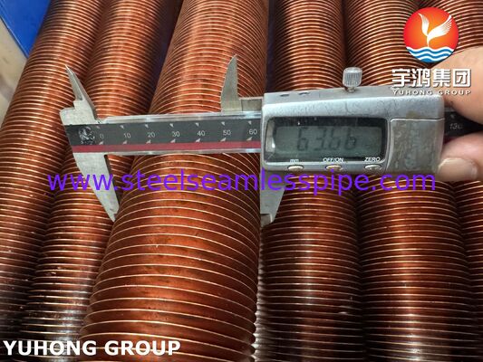 ASTM A106 Gr.B Ενσωματωμένοι σωλήνες με πτερύγια με CU-T2 χάλκινα πτερύγια για ψύκτες αέρα