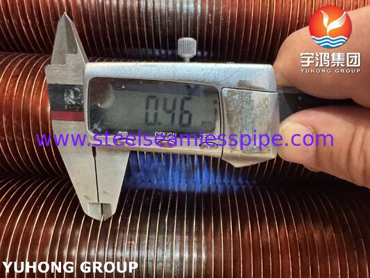 ASTM A106 Gr.B Ενσωματωμένοι σωλήνες με πτερύγια με CU-T2 χάλκινα πτερύγια για ψύκτες αέρα