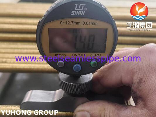 ASME SB111 C68700 Σωλήνες χαμηλών πτερυγίων για ανταλλακτές θερμότητας με κέλυφος και σωλήνες
