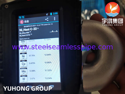 ASTM B366 HASTELLOY C22 UNS N06022 Χαμηλή σφυρηλάτηση κραμάτων C-Ni-Mo-Cr 180° SR αγκώνα επιστροφής κάμψη