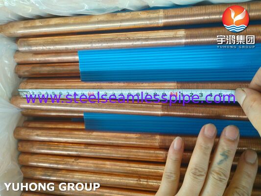 ASTM B111 C12200 Χωρίς συγκόλληση σωλήνας χαλκού Φώσφορος-αποξειδωμένος για κλιματιστή εναλλάκτη θερμότητας