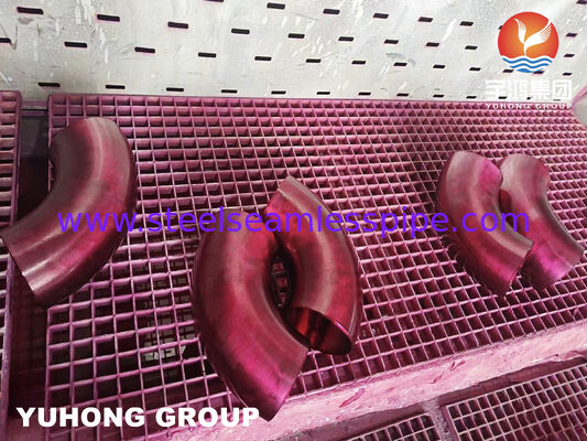 ASTM A815 S31803 Διπλό ανοξείδωτο χάλυβα 90 μοίρες Μεγάλη ακτίνα αγκώνα