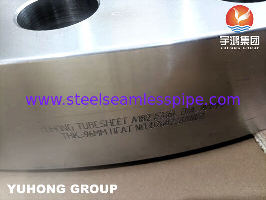ASTM A182 F316L Ανοξείδωτο Ατσάλι Σφυρηλατημένο Φύλλο Σωλήνων με Οπές Σωλήνων Κατεργασμένες με Ακρίβεια για Εναλλάκτες Θερμότητας