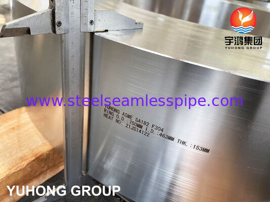 ASTM A182 F304 Δακτύλιος από ανοξείδωτο χάλυβα Προσαρμοσμένος σύμφωνα με το σχέδιο για συναρμολογήσεις βιομηχανικού εξοπλισμού