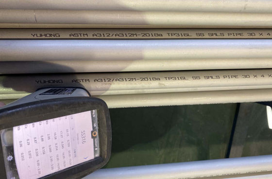 Χωρίς συγκόλληση σωλήνας ανοξείδωτου ASME SA312 TP316L