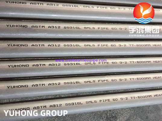Χωρίς συγκόλληση σωλήνας ανοξείδωτου ASME SA312 TP316L