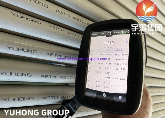 ΑΣTM A312 TP310S (UNS S31008) Αδιάβροχοι σωλήνες από ανοξείδωτο χάλυβα, ακινητοποιημένοι και αναψυγμένοι