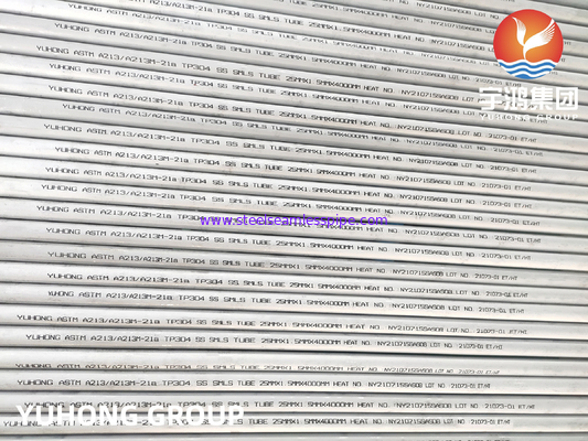 ASTM A213 TP304 /TP304L Χωρίς συγκόλληση σωλήνας από ανοξείδωτο χάλυβα για εναλλάκτη θερμότητας