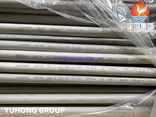 ASTM A213 TP304 /TP304L Χωρίς συγκόλληση σωλήνας από ανοξείδωτο χάλυβα για εναλλάκτη θερμότητας