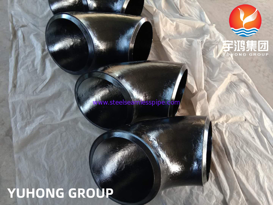 ASTM A234 WPB Ατσάλι άνθρακα αγκώνα, μεγάλη ακτίνα (LR), σωλήνα συγκολλημένα με βούρτσα χωρίς έλξη B16.9