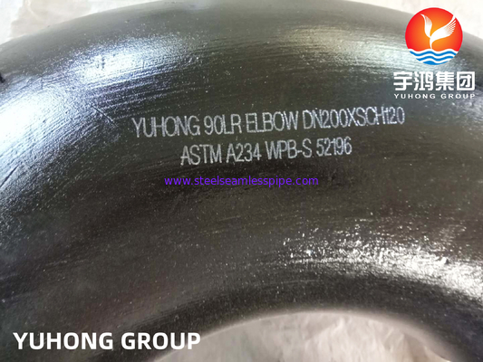 ASTM A234 WPB Ατσάλι άνθρακα αγκώνα, μεγάλη ακτίνα (LR), σωλήνα συγκολλημένα με βούρτσα χωρίς έλξη B16.9