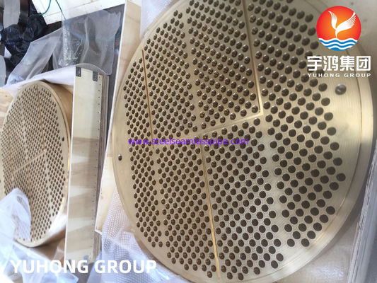 ASTM B171 C46400 Πλάκα σωλήνων εναλλάκτη θερμότητας από κράμα ορείχαλκου για δοχείο πίεσης