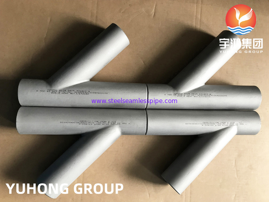 Διπλό ατσάλι ASTM A815 S31803, σχήμα Y Tee, σωλήνα B16.9