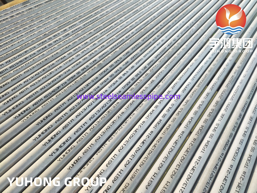 Ανοξείδωτος σωλήνας ASTM A213 TP304 χωρίς ραφή, μαζευμένος και ανόπτησης για εναλλάκτη θερμότητας και λέβητα