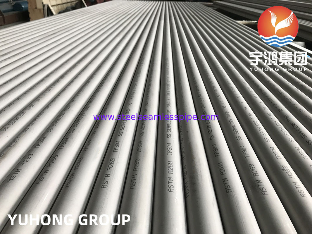 ASTM A269 TP304 Ατσάλινος αδιάβροχος σωλήνας ακινητοποιημένος, αναψυγμένος για εναλλάκτη θερμότητας με δοκιμή PMI
