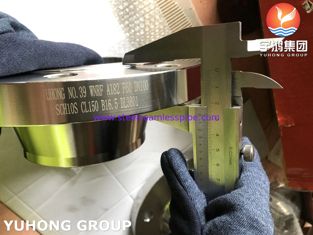 SA182 F60 / UNS S32205 Σφυρηλατημένη διπλή ατσάλινη φλέβα, RF με λαιμό συγκόλλησης ANSI B16.5, για εξοπλισμό επεξεργασίας λυμάτων