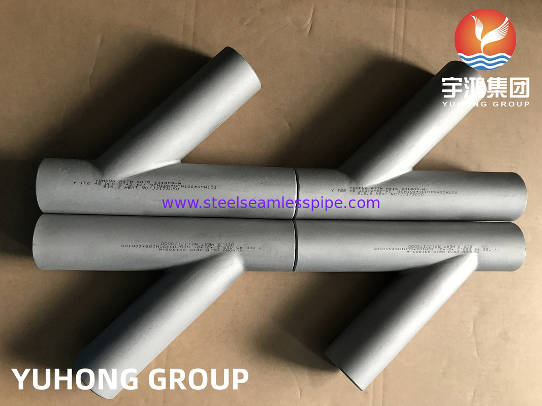Άκρη ΓΡΑΜΜΆΤΩΝ Τ ASTM A815 s31803-W Υ που ενώνεται στενά εγκατάσταση του αερίου λιπάσματος καθαρισμού πετρελαίου B16.9