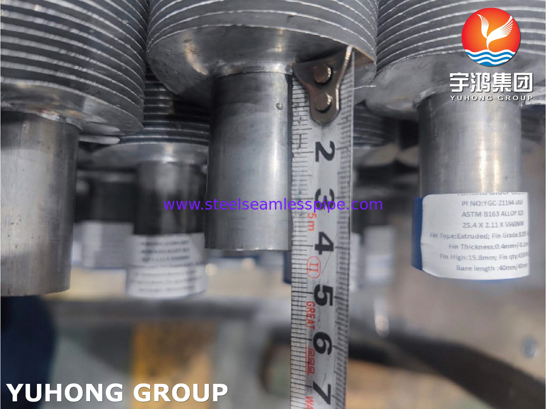 ASTM B163 Incoloy 825 Alloy Tube με Aluminium Al1060 Extruded Fin Tube για εφαρμογή ψύξης πετρελαίου και αερίου