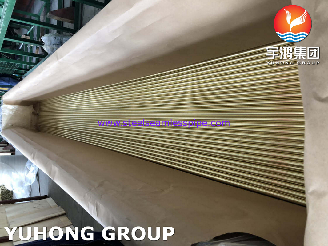 Χωρίς ραφές σωλήνες από κράμα χαλκού Admiralty Brass Tube ASTM B111 C44300 C71500 C68700 Εφαρμογή με εναλλάκτη θερμότητας