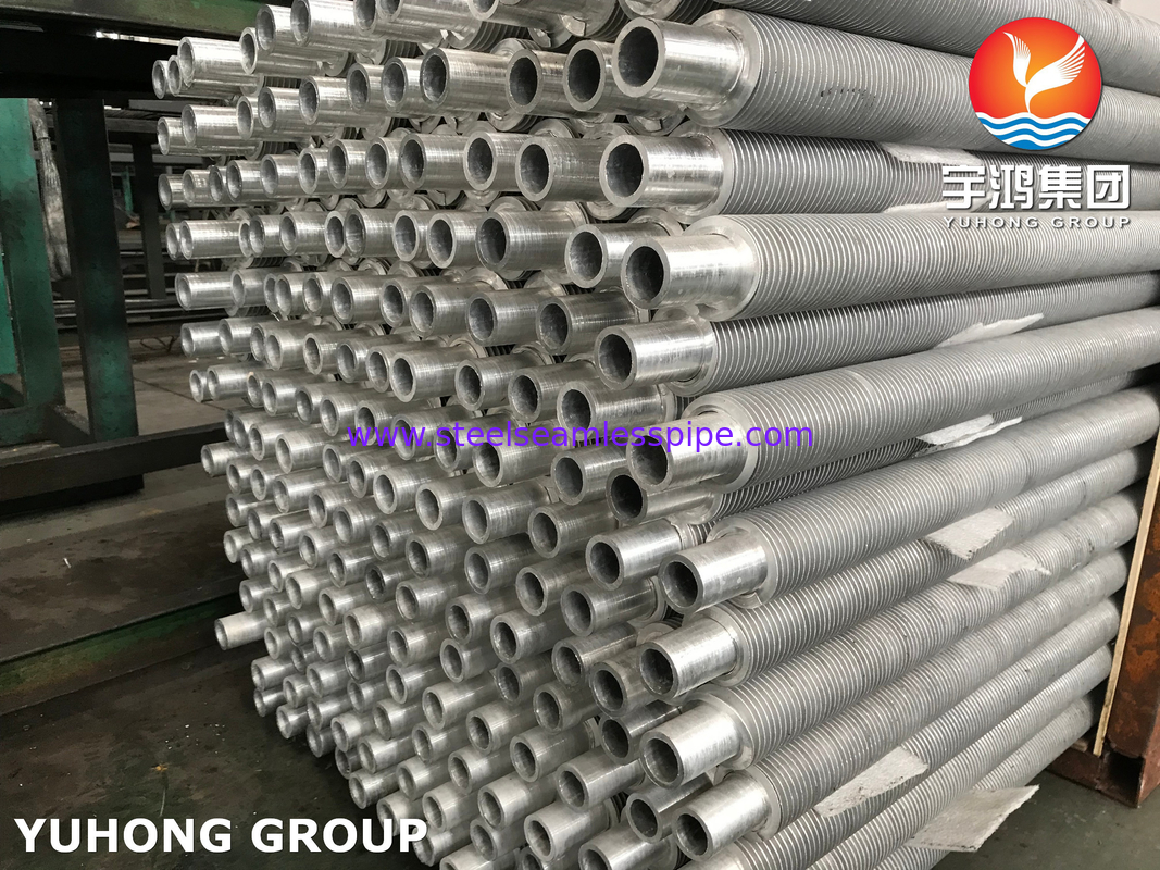 ASTM A312 ASME SA312 Χάλυβα από ανοξείδωτο χάλυβα Χωρισμένο μεταλλικό εξαντλημένο φτερωτό σωλήνα για εναλλάκτη θερμότητας