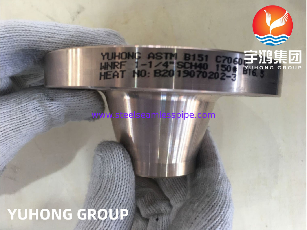 ΑΣTM B151 C70600 1-1/4&quot; SCH40 #150 WN Φτερές χαλκού νικελίου ASME B16.5