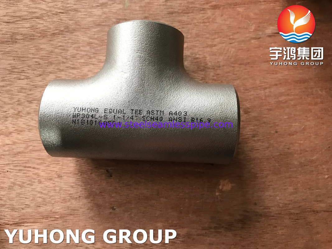 ASTM A403 WP304L-S Tee Butt Weld Tee B16.9 Για Πετρέλαιο Αέριο