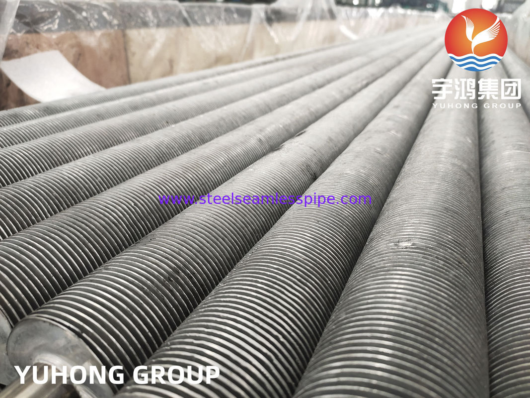 ASME SA249 TP304 Αλουμινένιο εξωθημένο σωλήνα με πτερύγια τύπου T για ξηρό φούρνο εναλλαγής θερμότητας στρογγυλό σχήμα