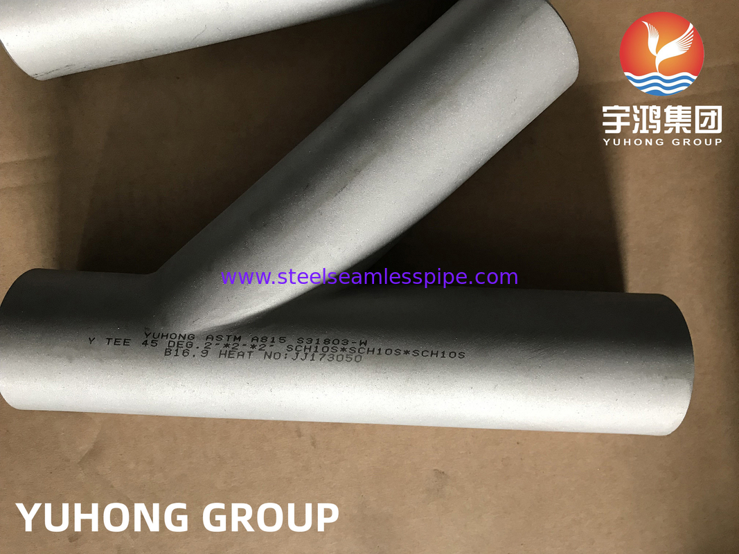 ASTM A815 UNS S31803 Συνδετήρας διπλού τύπου χάλυβα 45 μοίρες Y πλάγια