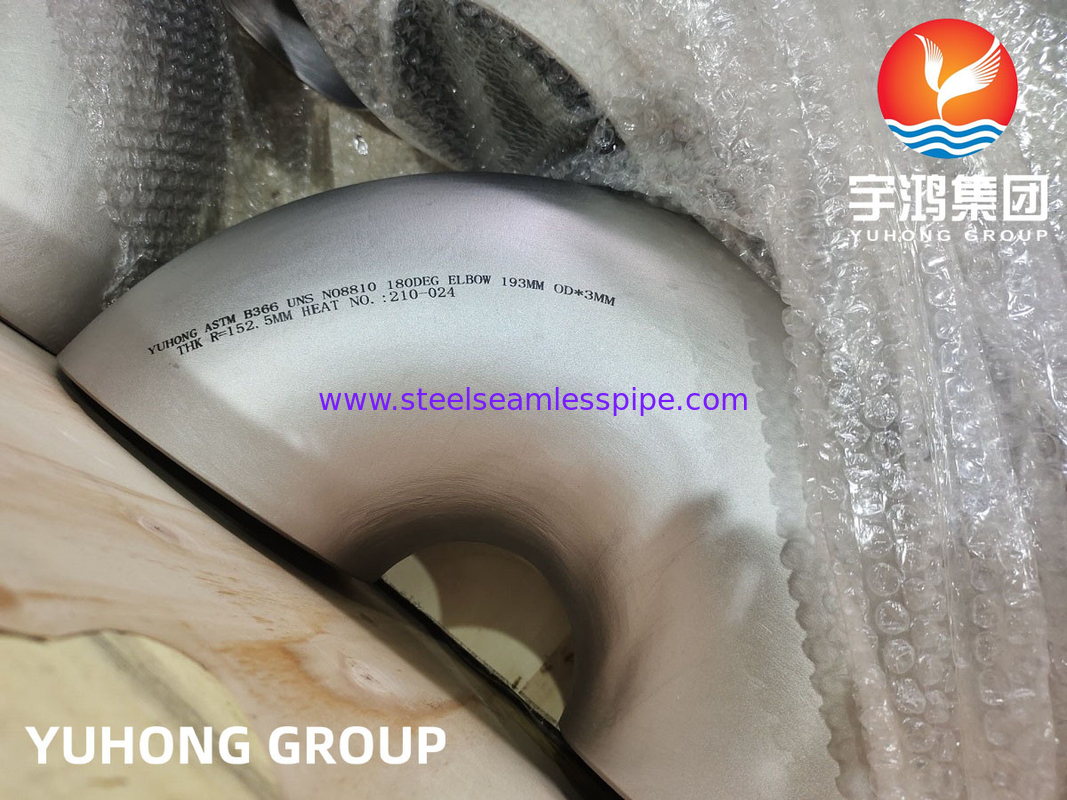 ASTM B366 N08810 Incoloy 800H Κράμα Νικελίου 180° Αγκώνας B16.9