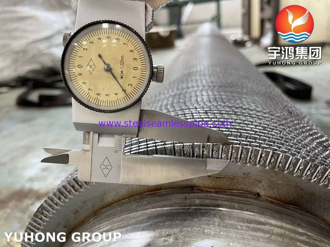 ASME SA312 TP347 Ατσάλινο HFW Δαχτυλιδωτό σωλήνα με στρώμα φτερούγα από ανοξείδωτο χάλυβα για εξοικονομιστή