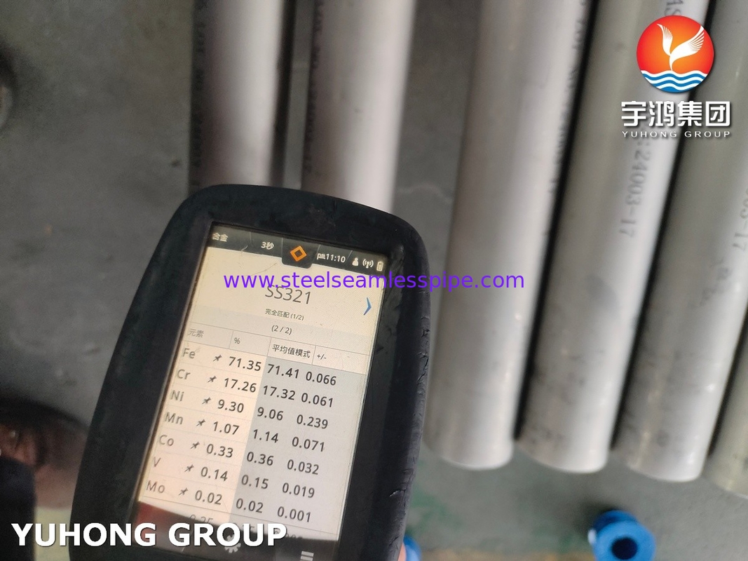 ASTM A312 TP321 Ατσάλινος αδιάβροχος σωλήνας ακινητοποιημένος και αναψυγμένος για τη βιομηχανία πετρελαίου και αερίου και τη χημική βιομηχανία