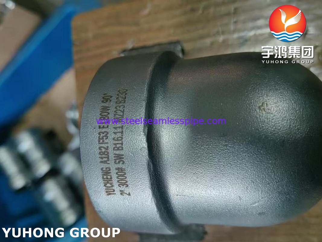 Εξάρτημα από ανοξείδωτο χάλυβα Super Duplex ASTM A182 F53 S32750 Αγκώνας 90 μοιρών B16.11 Χημική εφαρμογή