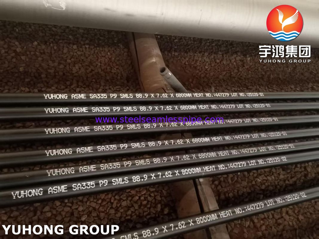 ASTM A335 P9 Χάλυβα κράματος Χωρίς έλξη σωλήνα λέβητα για εργοστάσια παραγωγής ηλεκτρικής ενέργειας Επεξεργασία πετρελαίου Πετροχημικά