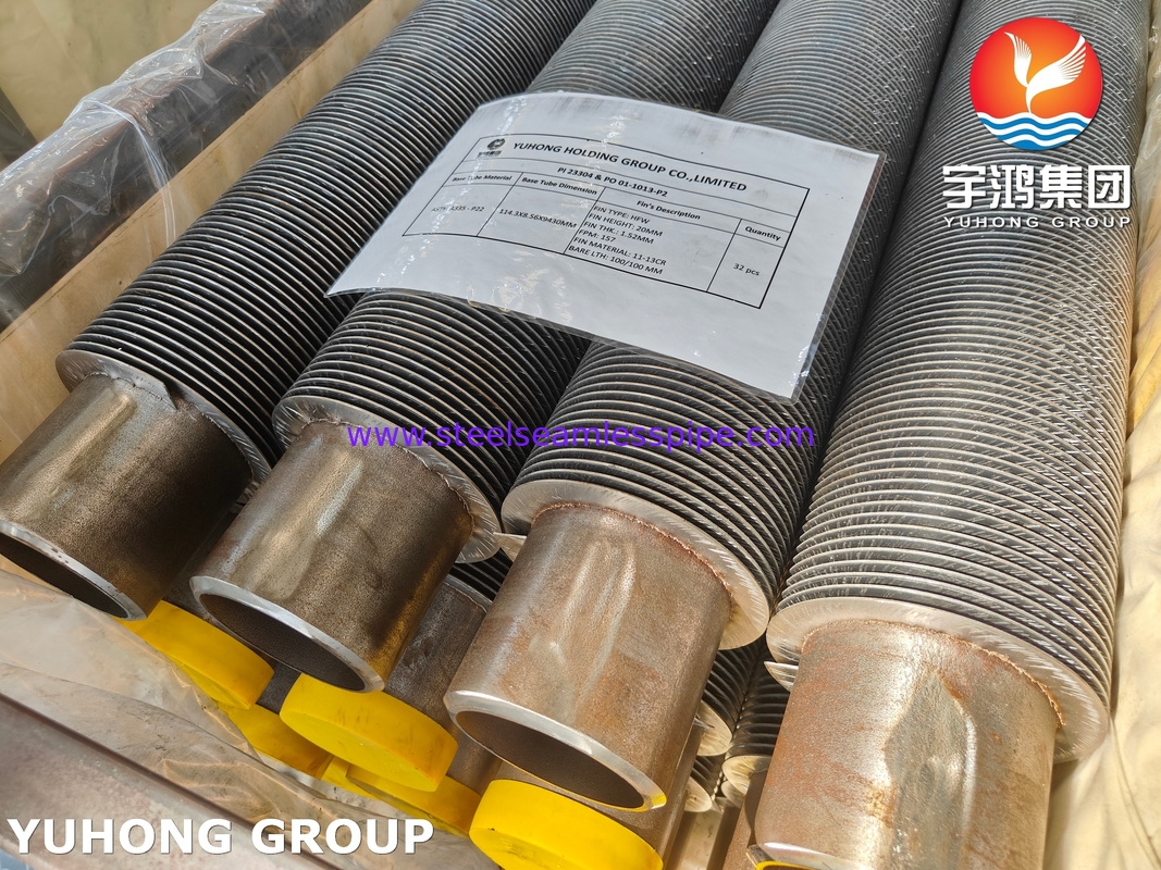 Σωλήνας χωρίς ραφή από κράμα χάλυβα ASME SA335 P22 HFW Solid Fin Tube για σύστημα HRSG