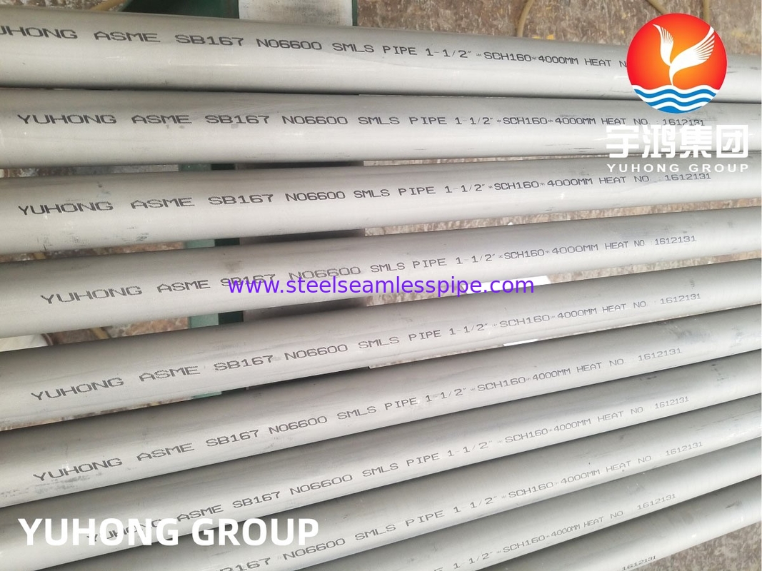 ASME SB167 Κράμα 600 / N06600, Σωλήνας από κράμα νικελίου-χρωμίου-σιδήρου, που χρησιμοποιείται στη χημική επεξεργασία και την αεροδιαστημική