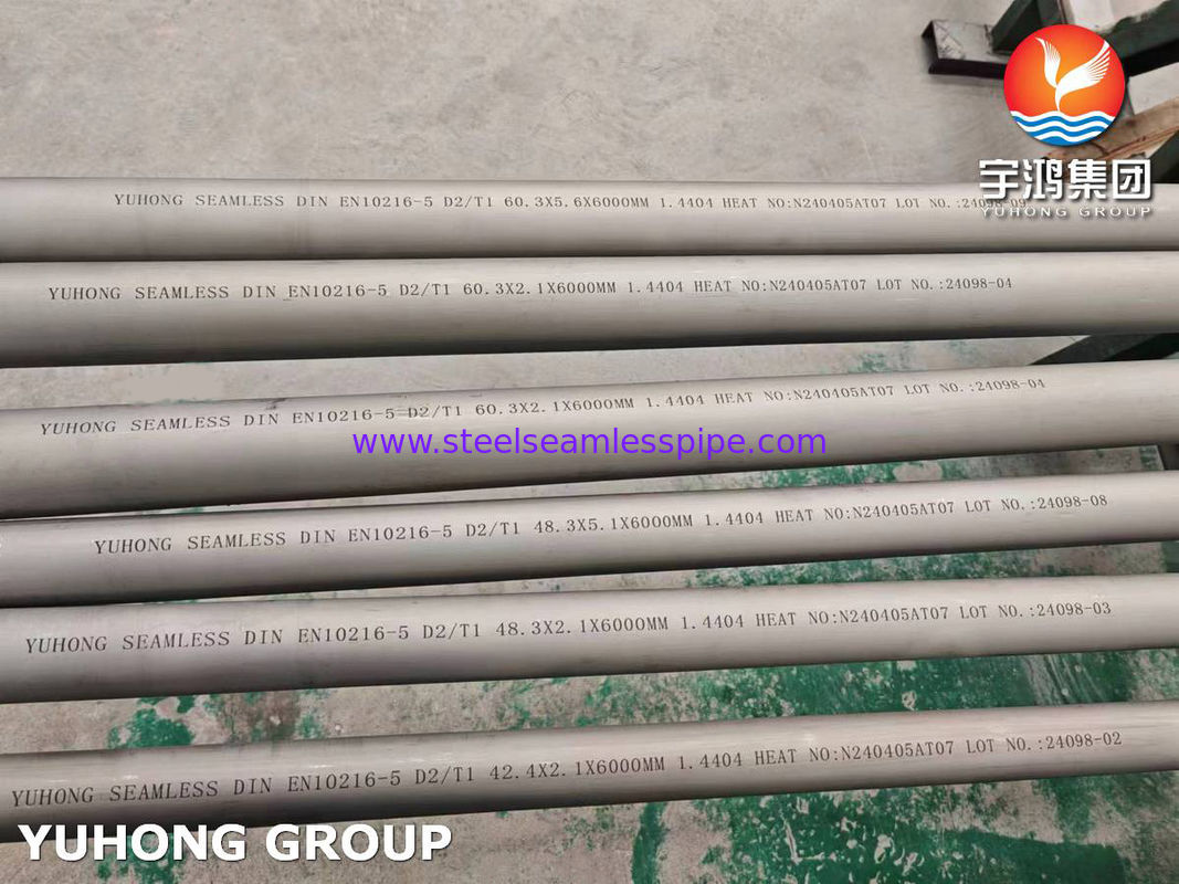 EN 10216-5 1.4404/316L Stainless Steel Seamless Tube Austenitic Chrome Nickel Steel for Corrosive Applications