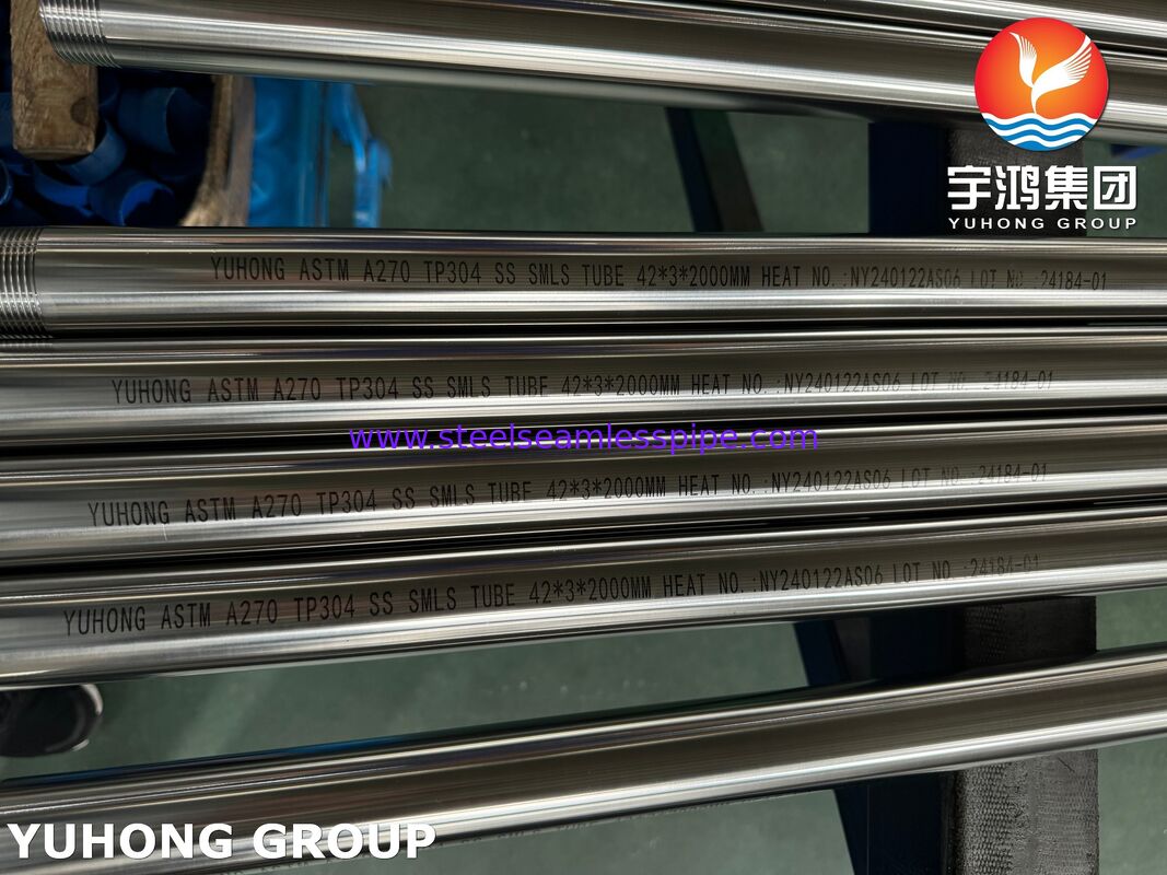 ASTM A270 TP304 3A Υγιεινός σωλήνας από ανοξείδωτο χάλυβα για εργοστάσια ποτών, Τελεία νήματος NPT