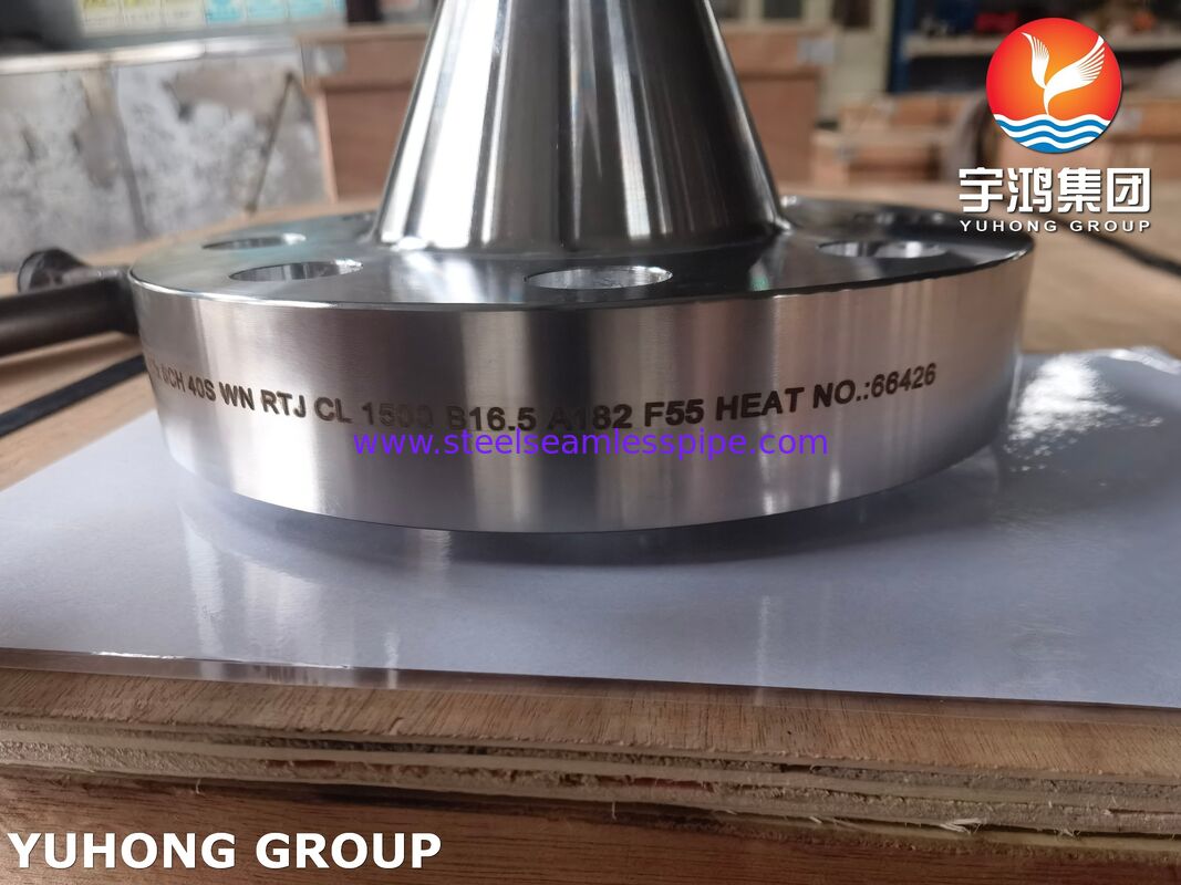 ΑΣTM A182 F55 UNS S32760 Διπλής χάλυβα ζύγιση Neck Flange RTJ EN 1.4501
