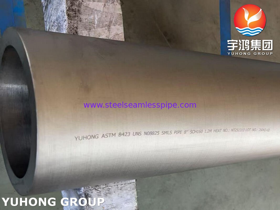 ASTM B423 UNS N08825 Incoloy 825 Nickel Alloy Steel Seamless Tube Μεγάλης Διαμέτρου, Ανθεκτικός σε υψηλές θερμοκρασίες, υψηλής συγκέντρωσης οξέος