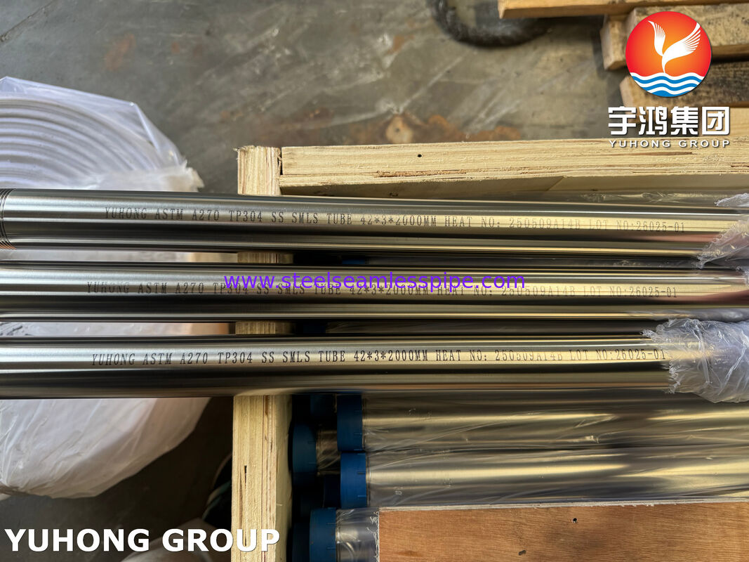 ASTM A270 3A TP304 Σωλήνας υγιεινής χωρίς ραφή από ανοξείδωτο χάλυβα ποιότητας τροφίμων για απόσταξη