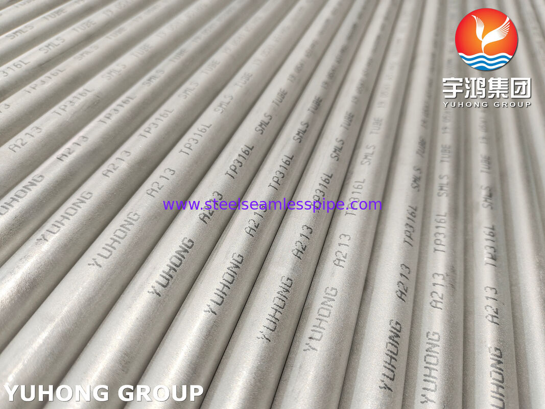 ASME SA213 TP316L Χωρίς έλξη σωλήνας C≤0,035% Όχι PWHT μετά την συγκόλληση Διασφαιρικό ανθεκτικό στη διάβρωση για εναλλάκτη θερμότητας
