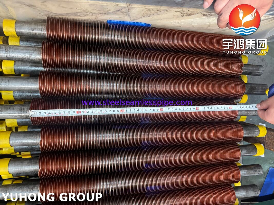 ASTM A106 Gr.B Ενσωματωμένοι σωλήνες με πτερύγια με CU-T2 χάλκινα πτερύγια για ψύκτες αέρα