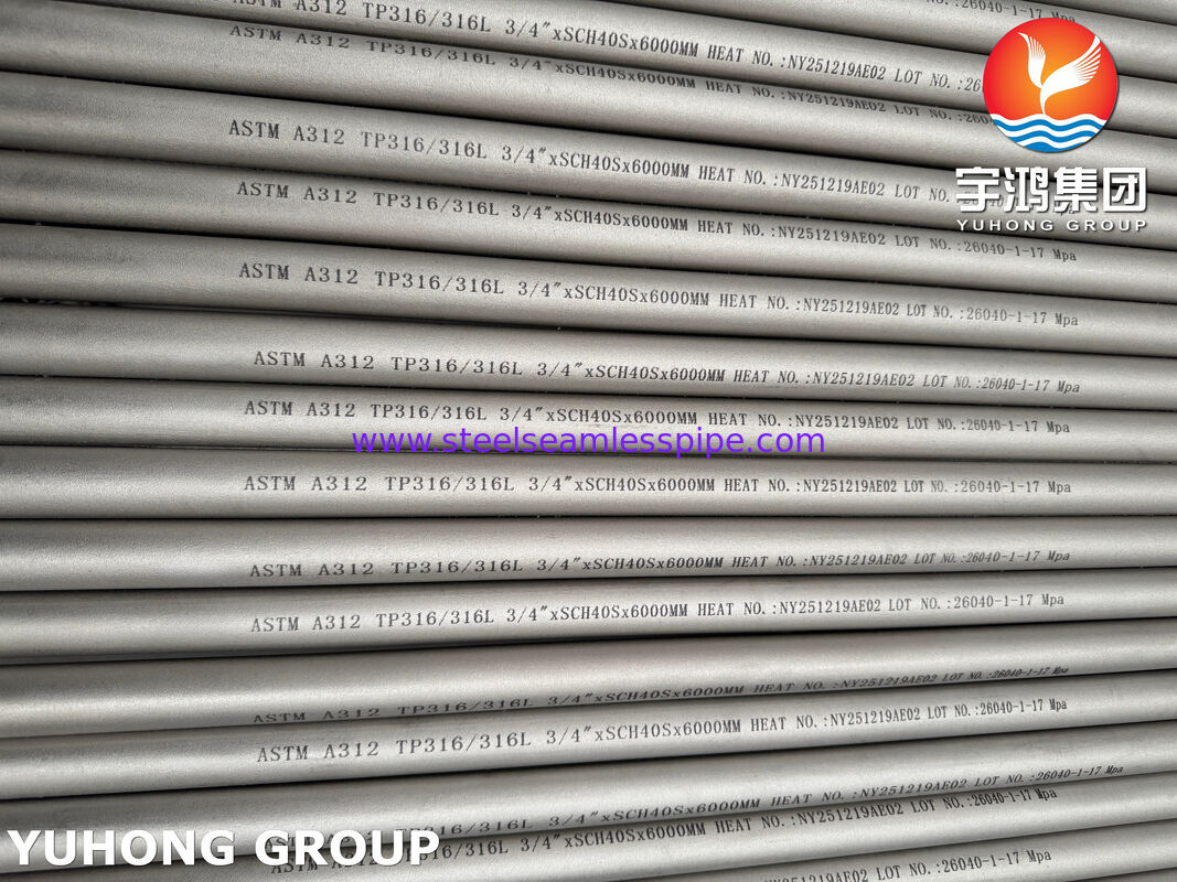 ASTM A312 TP316L / UNS S31603 / EN 1.4404 Χάλυβα από ανοξείδωτο χάλυβα