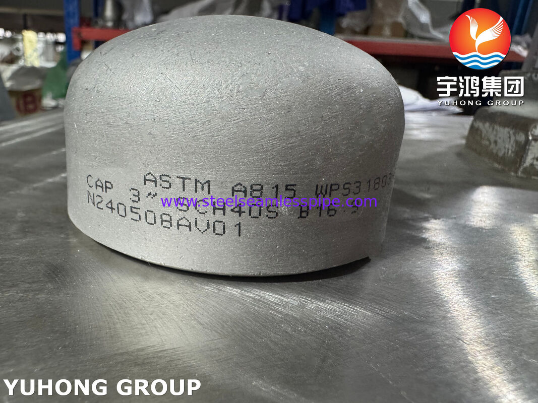 ASTM A815 WPS31803 Δύοπλευρο καπάκι σωλήνων από ανοξείδωτο χάλυβα Δύοπλευρο 2205 Εφοδιασμοί σωλήνων Τελικό καπάκι