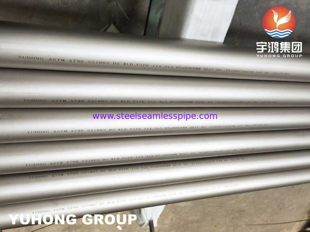 ASTM A790 UNS S31803 Διπλής ζυγισμένος σωλήνας από ανοξείδωτο χάλυβα για διαβρωτική βιομηχανική χρήση